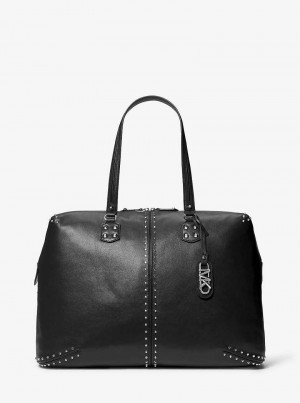 Michaelkors Astor Extra-Large Studded Leather Pretas | SN-MK28169
