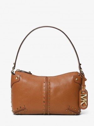 Michaelkors Astor Large Studded Leather Marrom | SN-MK27001