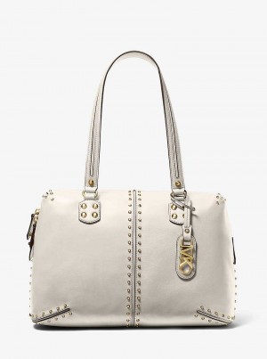 Michaelkors Astor Large Studded Leather Creme | SN-MK27050
