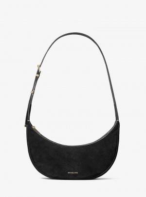 Michaelkors Avra Medium Suede Pretas | SN-MK27256