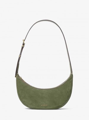 Michaelkors Avra Medium Suede Verde Oliva | SN-MK27255