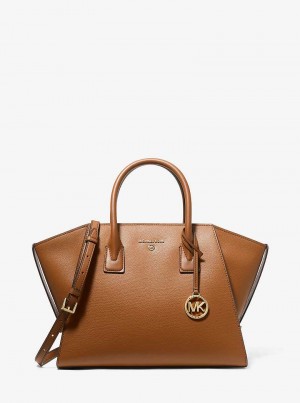 Michaelkors Avril Large Leather Top-Zip Marrom | SN-MK27333