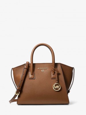 Michaelkors Avril Small Leather Top-Zip Marrom | SN-MK27336
