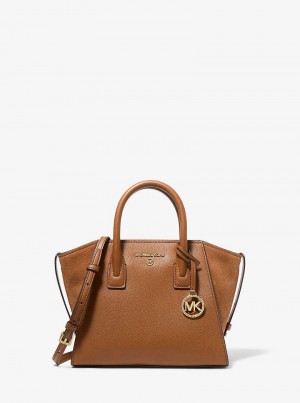 Michaelkors Avril Small Leather Top-Zip Marrom | SN-MK27371