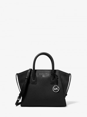 Michaelkors Avril Small Leather Top-Zip Pretas | SN-MK27337