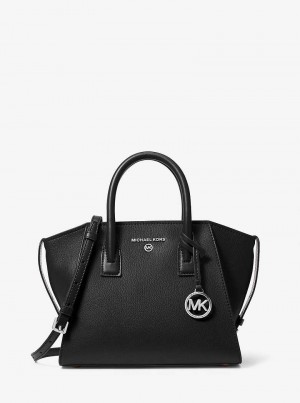 Michaelkors Avril Small Leather Top-Zip Pretas | SN-MK27339