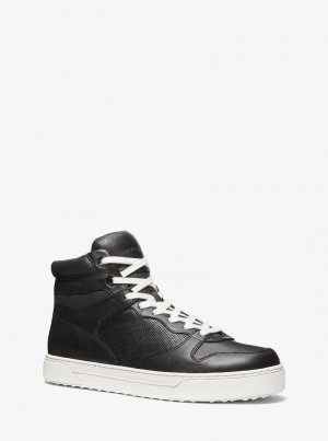Michaelkors Barett Leather High-Top Pretas | SN-MK28251