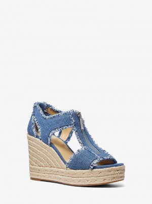 Michaelkors Berkley Frayed Denim Azuis | SN-MK27547