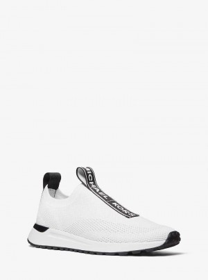 Michaelkors Bodie Logo Tape Mesh Slip-On Branco | SN-MK27476