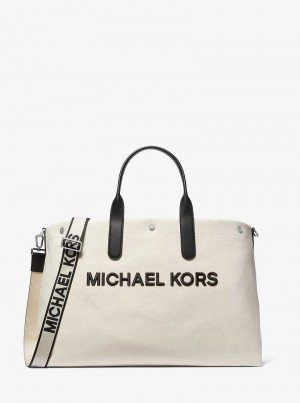 Michaelkors Brooklyn Oversized Cotton Canvas Bege | SN-MK26931