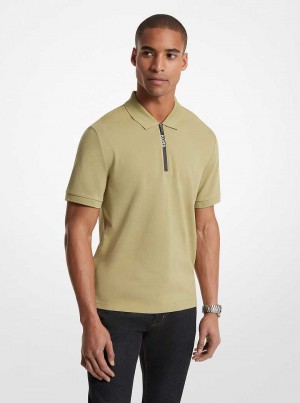 Michaelkors Cotton Half-Zip Luz Verde Oliva | SN-MK27975