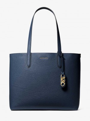 Michaelkors Eliza Extra-Large Pebbled Leather Azul Marinho | SN-MK26834