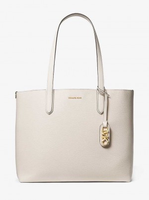 Michaelkors Eliza Extra-Large Pebbled Leather Creme | SN-MK26835