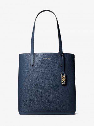 Michaelkors Eliza Extra-Large Pebbled Leather Azul Marinho | SN-MK26839