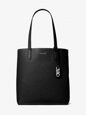 Michaelkors Eliza Extra-Large Pebbled Leather Pretas | SN-MK26841