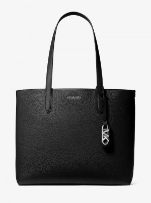 Michaelkors Eliza Extra-Large Pebbled Leather Pretas | SN-MK26925