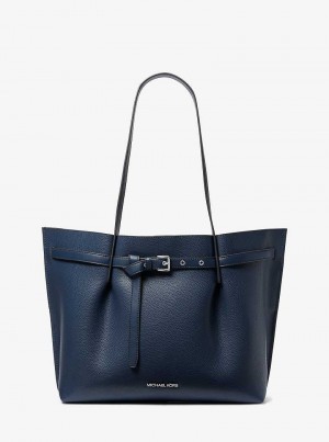 Michaelkors Emilia Large Pebbled Leather Azul Marinho | SN-MK26876
