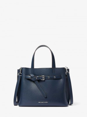 Michaelkors Emilia Small Pebbled Leather Azul Marinho | SN-MK27389