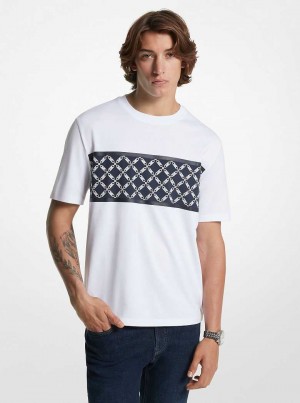 Michaelkors Empire Logo Print Cotton Branco | SN-MK27929
