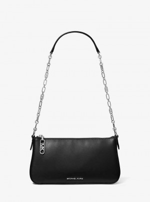 Michaelkors Empire Medium Leather Chain-Link Pretas | SN-MK26981