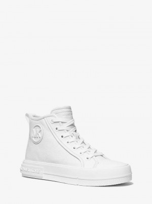 Michaelkors Evy Canvas High-Top Branco | SN-MK27473