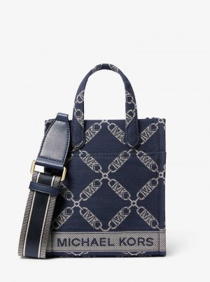 Michaelkors Gigi Extra-Small Empire Logo Jacquard Azul Marinho Multicoloridas | SN-MK26864