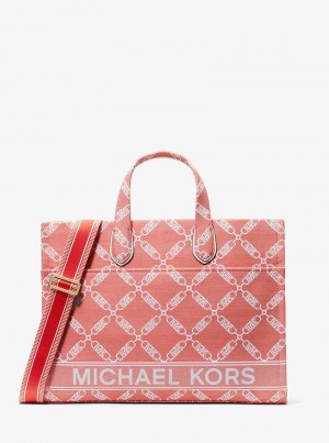 Michaelkors Gigi Large Empire Logo Jacquard Coral | SN-MK26804