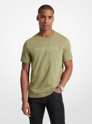 Michaelkors Graphic Logo Cotton Luz Verde Oliva | SN-MK27994