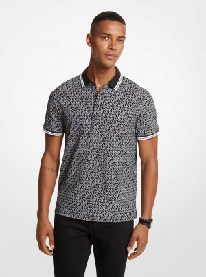 Michaelkors Greenwich Logo Print Cotton Jersey Pretas | SN-MK27997