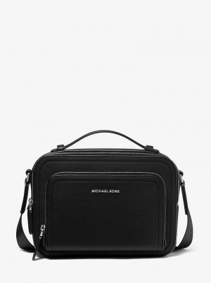 Michaelkors Hudson Pebbled Leather Pretas | SN-MK28141