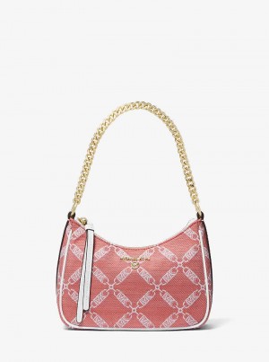 Michaelkors Jet Set Charm Small Empire Logo Jacquard Coral | SN-MK26986