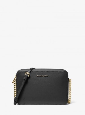 Michaelkors Jet Set Large Saffiano Leather Pretas | SN-MK27262