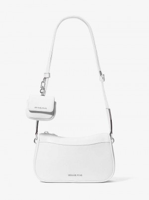 Michaelkors Jet Set Medium Pebbled Leather Branco | SN-MK27140