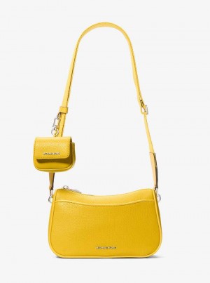 Michaelkors Jet Set Medium Pebbled Leather Amarelas | SN-MK27141