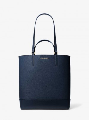 Michaelkors Kelli Large Two-Tone Pebbled Leather Azul Marinho | SN-MK26846