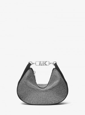 Michaelkors Kendall Small Embellished Suede Pretas | SN-MK27078