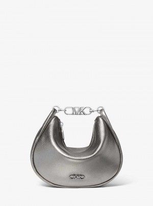Michaelkors Kendall Small Metallic Leather Cinzentas Escuro | SN-MK27069
