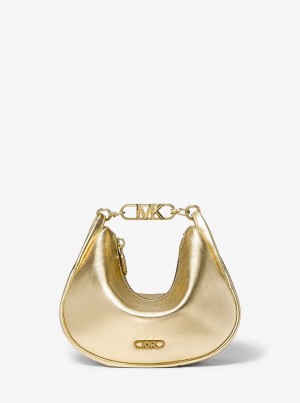 Michaelkors Kendall Small Metallic Leather Douradas | SN-MK27100