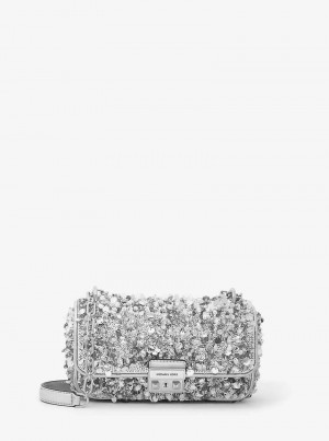 Michaelkors Limited-Edition Tribeca Small Hand-Embellished Prateadas | SN-MK27090