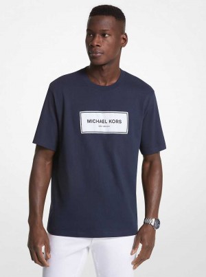 Michaelkors Logo Cotton Oversized Azuis | SN-MK27954
