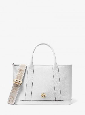 Michaelkors Luisa Medium Pebbled Leather Branco | SN-MK27348