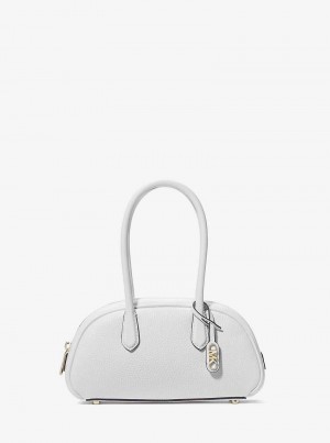 Michaelkors Lulu Small Pebbled Leather Branco | SN-MK27376