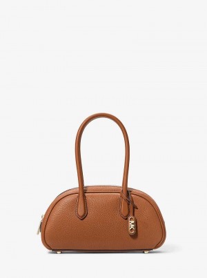 Michaelkors Lulu Small Pebbled Leather Marrom | SN-MK27375