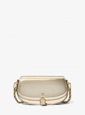 Michaelkors Mila Small Metallic Leather Douradas | SN-MK27067