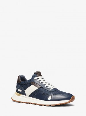 Michaelkors Miles Leather and Mesh Azul Marinho | SN-MK28238