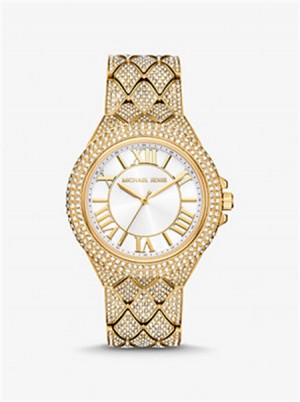 Michaelkors Oversized Camille Pavé Gold-Tone Watch Douradas | SN-MK28400