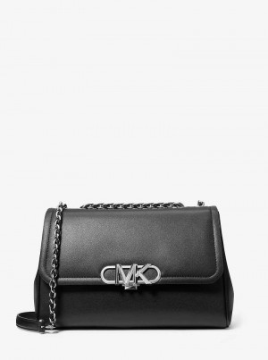 Michaelkors Parker Extra-Large Leather Pretas | SN-MK27106