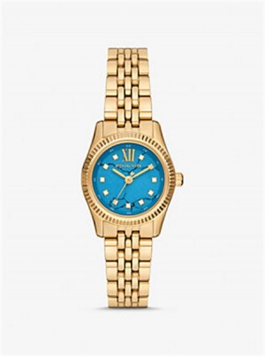 Michaelkors Petite Lexington Pavé Gold-Tone Watch Douradas | SN-MK28401