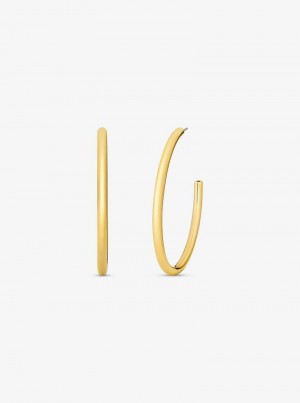 Michaelkors Precious-Metal Plated Brass Large Hoop Douradas | SN-MK27769