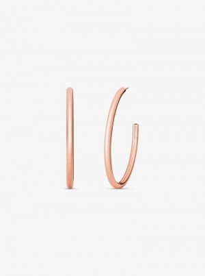 Michaelkors Precious-Metal Plated Brass Large Hoop Rosa Douradas | SN-MK27780